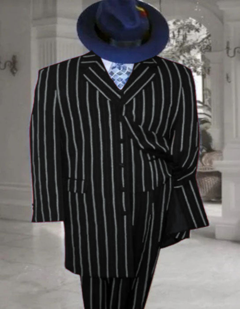 Pinstripe Vintage style Long Suit Red Zoot Suit - 1920s Suit - Gangster Long Suit