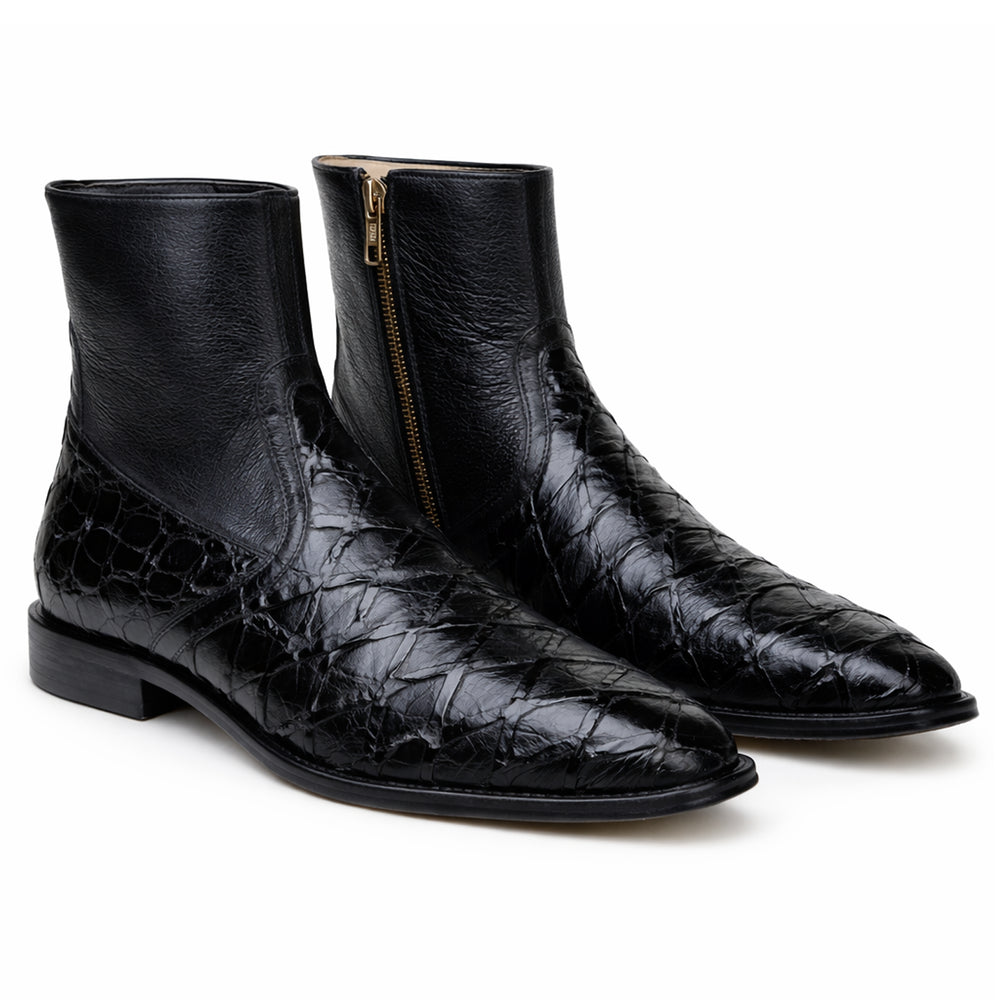 Belvedere London Black Genuine Crocodile Dress Shoe