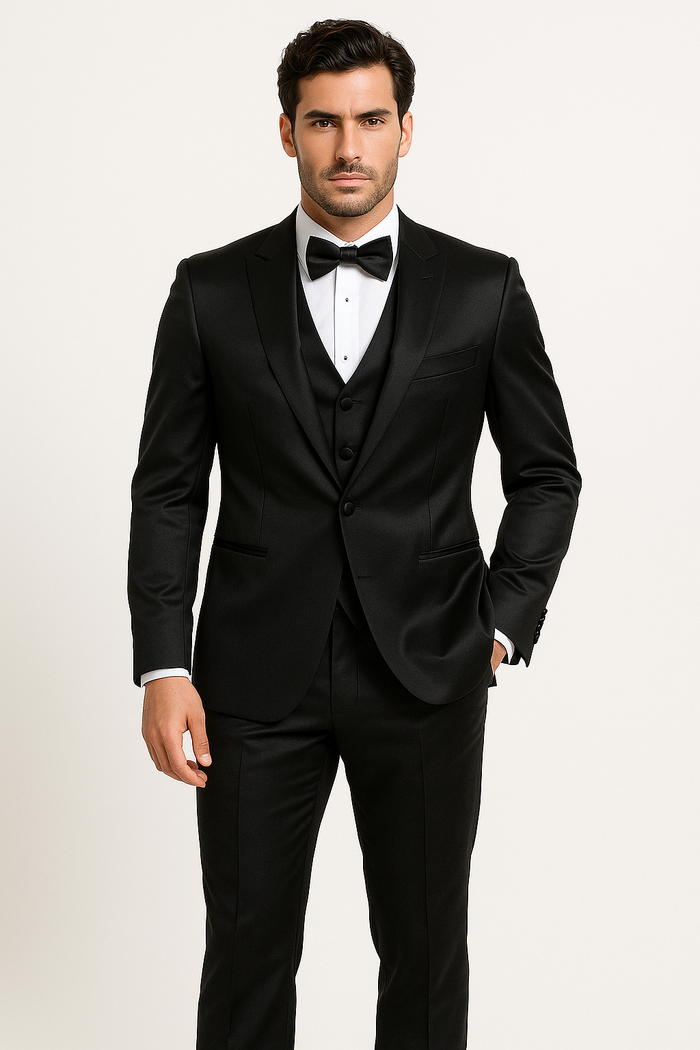 Groomfit-Black -satin-tuxedo-ensemble