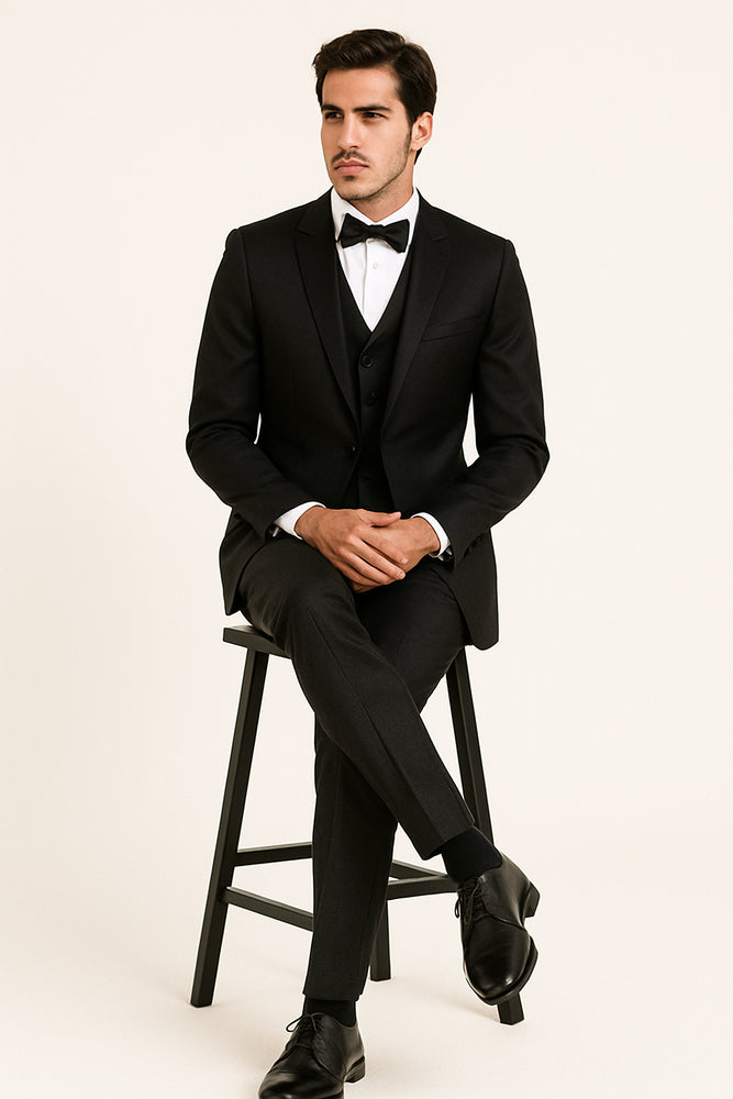 Groomfit-Black -satin-tuxedo-ensemble