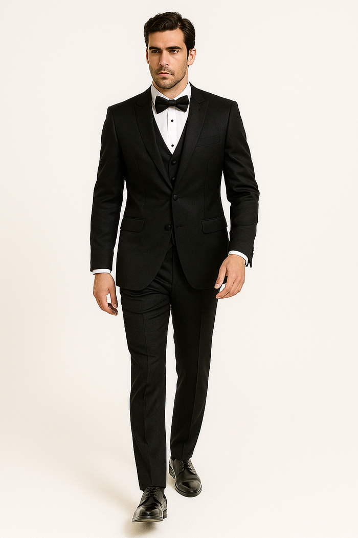 Groomfit-Black -satin-tuxedo-ensemble