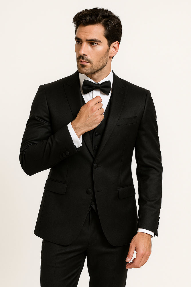 Groomfit-Black -satin-tuxedo-ensemble