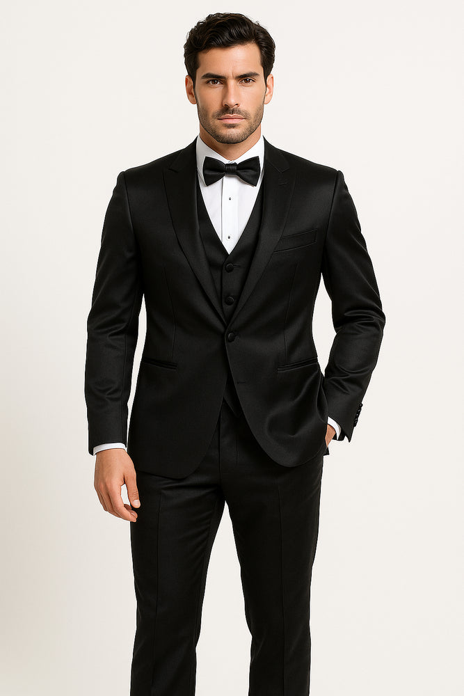 Groomfit-Black -satin-tuxedo-ensemble