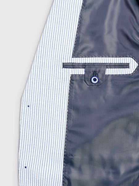 Blue Striped Seersucker Jacket