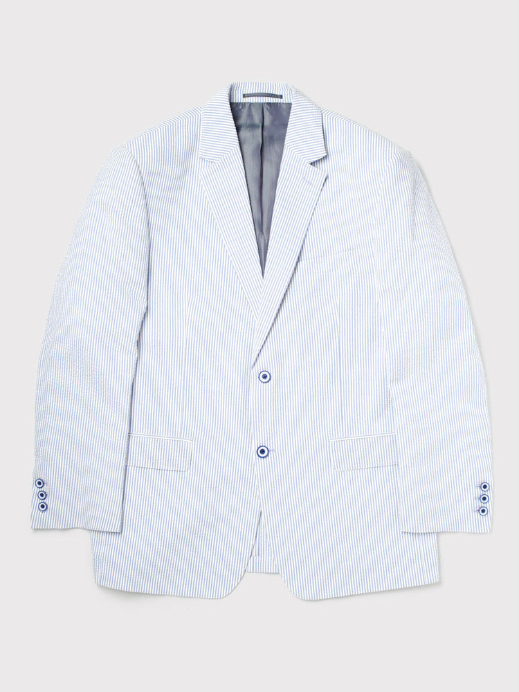 Blue Striped Seersucker Jacket