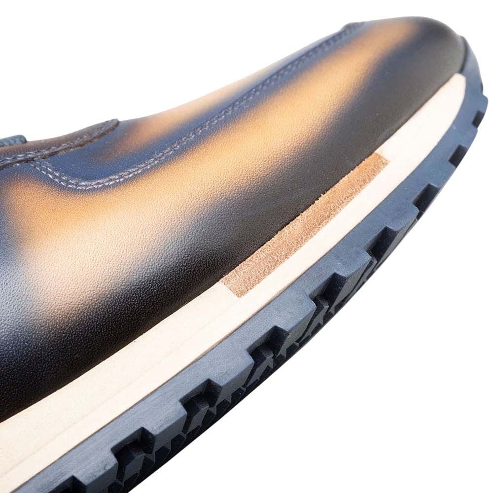 Men's Latini Blue Multi-Tone Genuine Calfskin Sneakers By Mezlan Made In Spain Brand