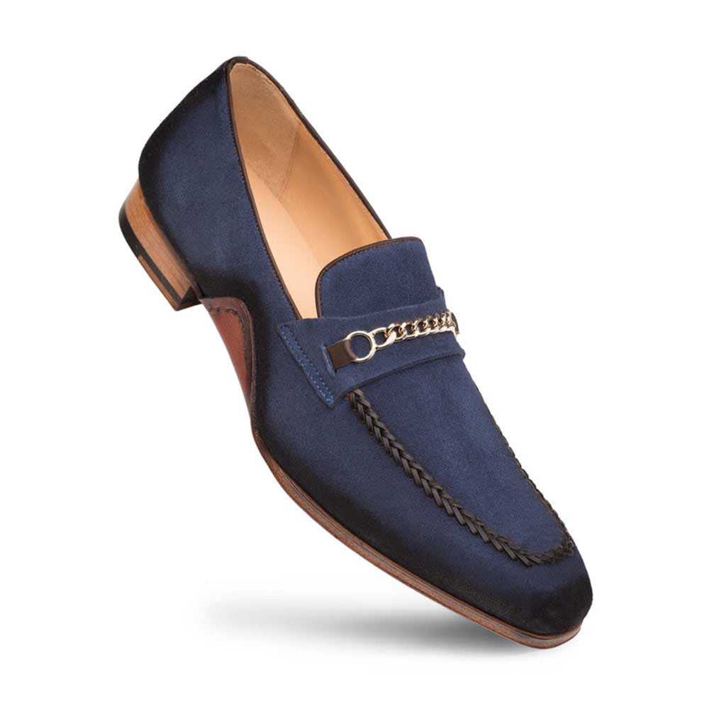 Mens' Blue Antique Suede Loafer By Mezlan Made In Spain Brand