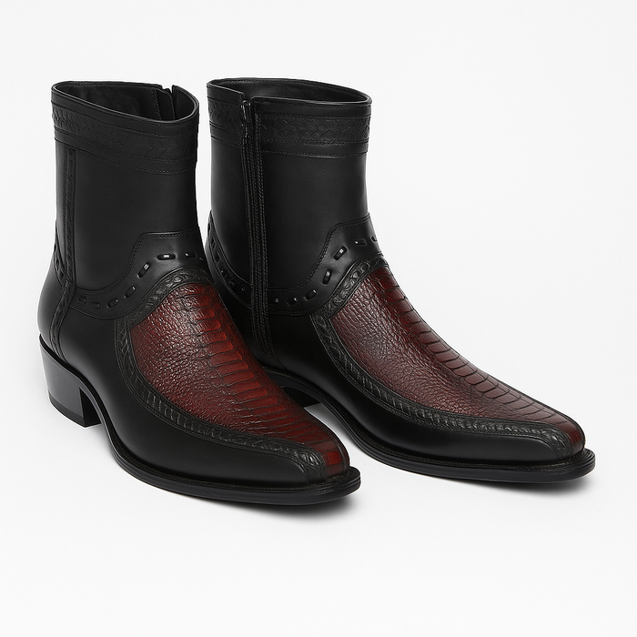 Botin Avestruz Pata con Venado Punta Europea LAB-76BF0518