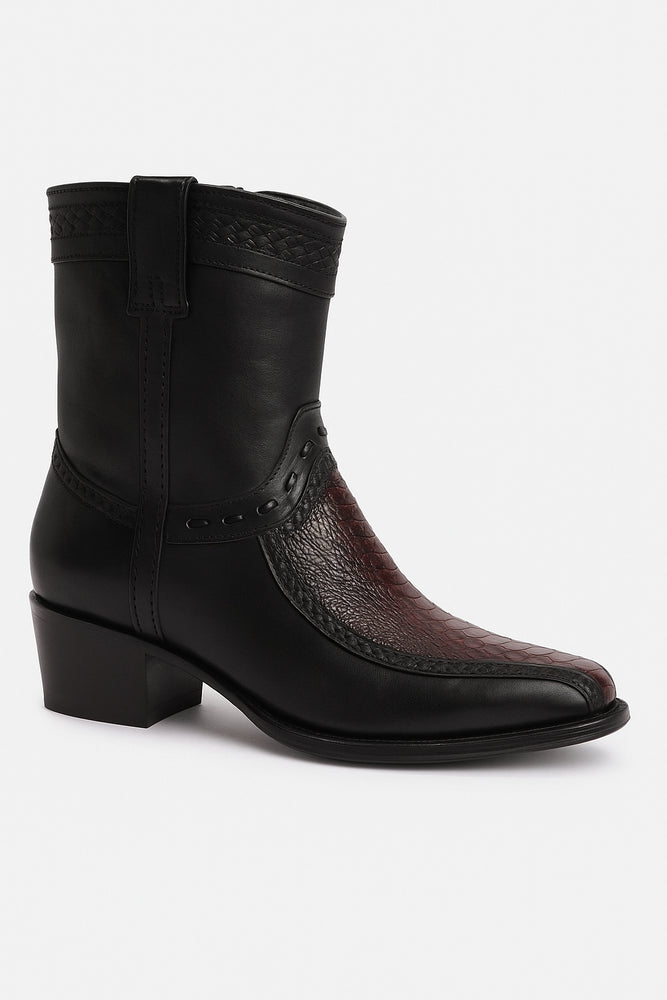 Botin Avestruz Pata con Venado Punta Europea LAB-76BF0518