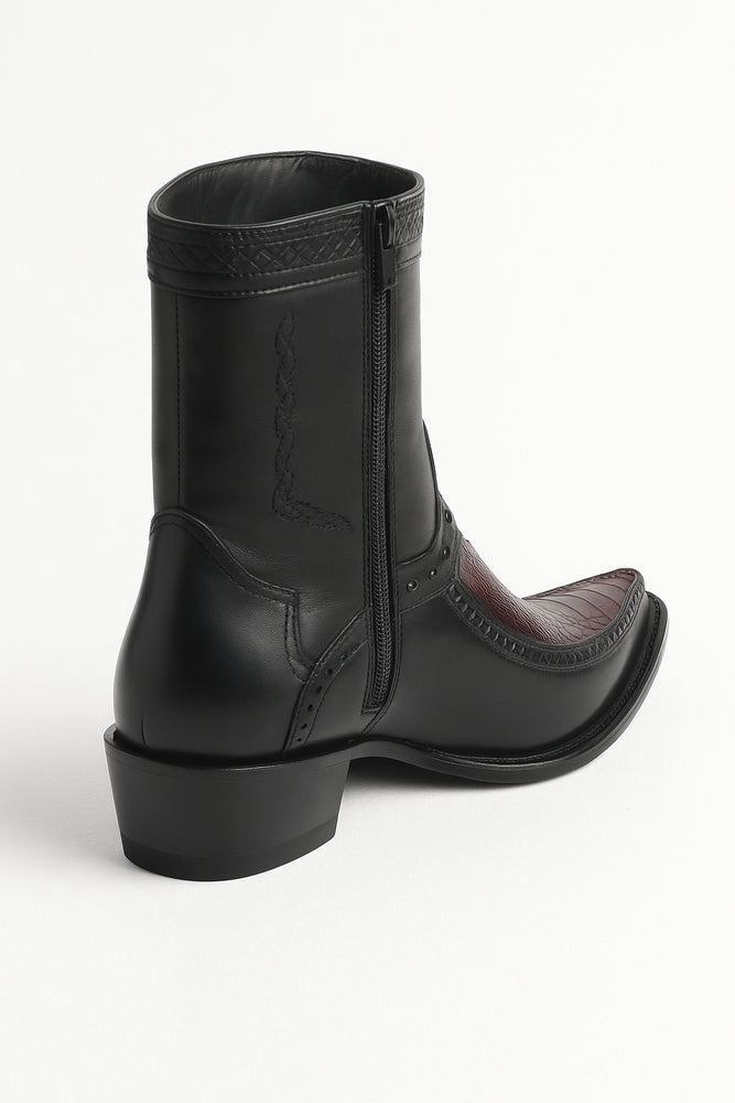 Botin Avestruz Pata con Venado Punta Europea LAB-76BF0518