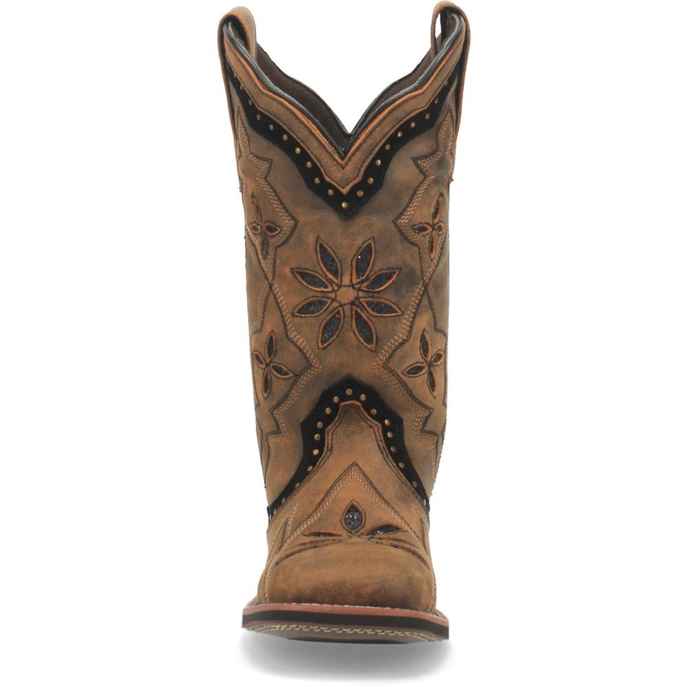 Laredo Bouquet Honey Leather Square Toe Women Boots