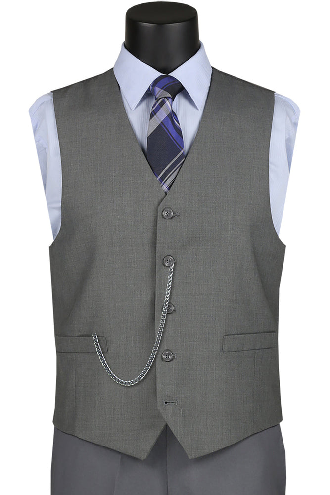 "Grey Men's Suit Vest - Basic Style for Formal Wear"