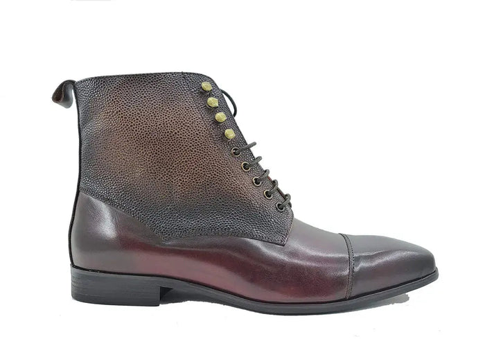Carrucci Brogue Cap Toe Leather Boot