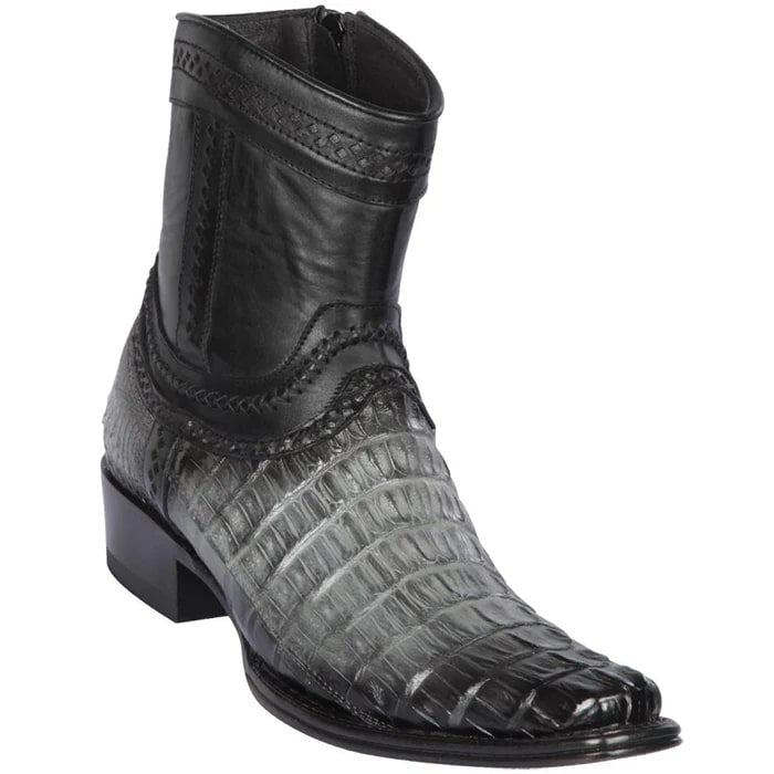 Los Altos Boots - Mens Dress Cowboy Boot - Low Priced  Faded Cognac Caiman Snip Toe Cowboy Boot- in Cognac