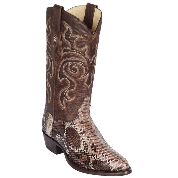 Men's Brown Snakeskin Cowboy Boots: Affordable Western Dress Boots with Round Toe