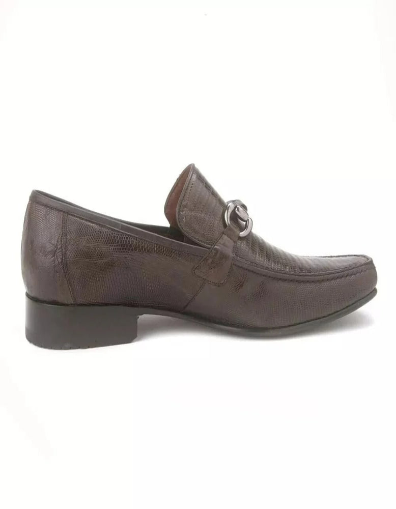 Men's Brown Teju Lizard Leather Slip-On Loafers - Los Altos