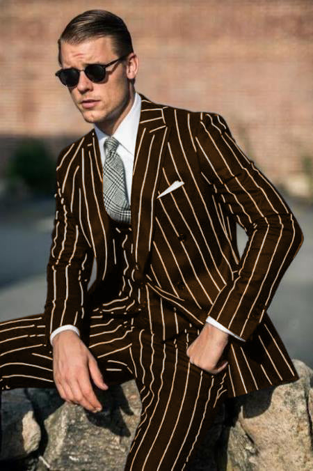 Black Pinstripe Suit - Gangster Suit - 1920's Suit