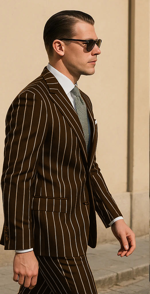 Black Pinstripe Suit - Gangster Suit - 1920's Suit