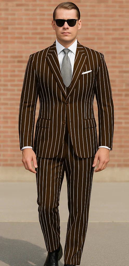 Black Pinstripe Suit - Gangster Suit - 1920's Suit