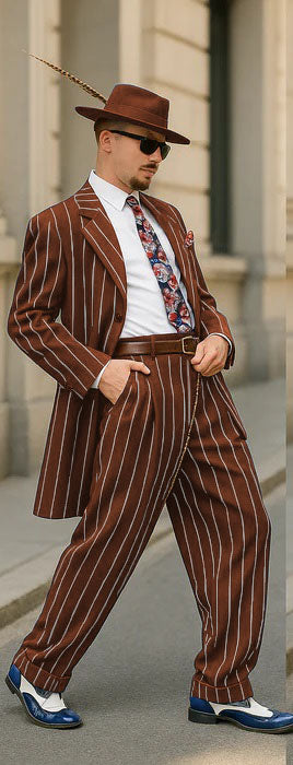 Dark Navy Blue Pinstripe Zoot Suit - Gangster Suit - 1920 Suit