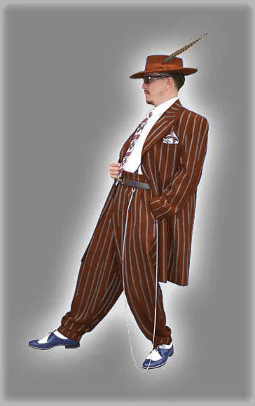 Dark Navy Blue Pinstripe Zoot Suit - Gangster Suit - 1920 Suit