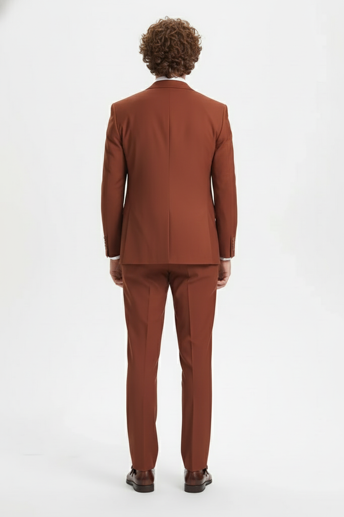  Brown Three-Piece Suit –   Slim Fit 