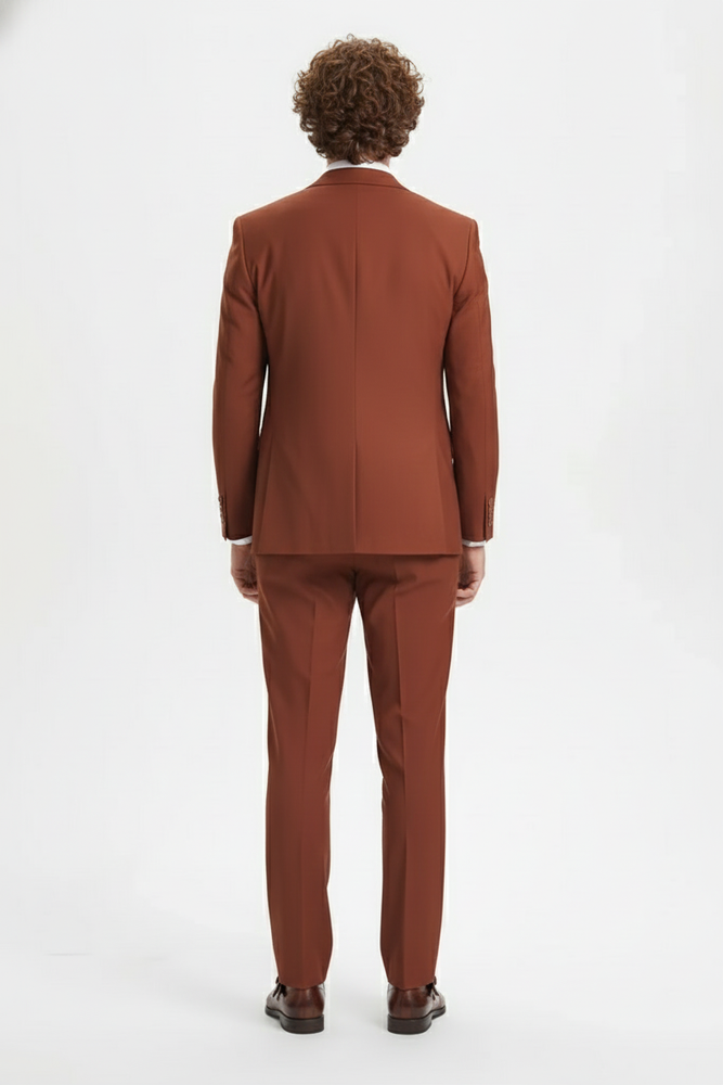  Brown Three-Piece Suit –   Slim Fit 