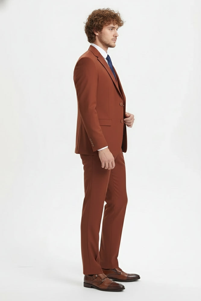  Brown Three-Piece Suit –   Slim Fit 