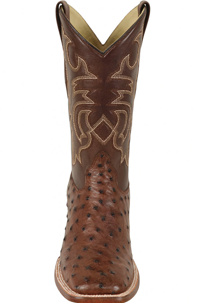 Men's Los Altos Ostrich Skin Wide Square Toe Boots - B