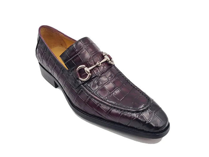 Carrucci Buckle Loafer w Gator Embossed Leather