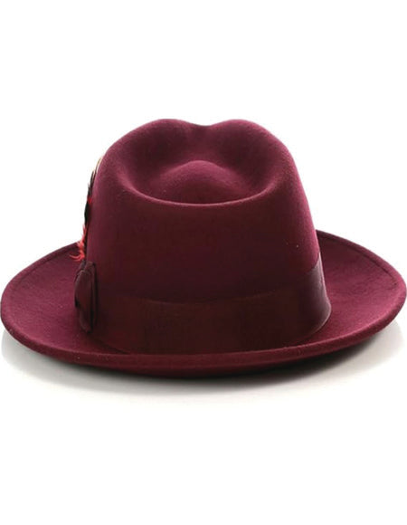 Premium Godfather Hat - Homburg Hat - Men's Homburg Burgundy
