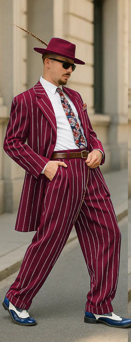 Dark Navy Blue Pinstripe Zoot Suit - Gangster Suit - 1920 Suit