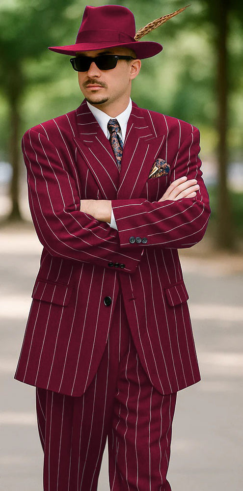 Dark Navy Blue Pinstripe Zoot Suit - Gangster Suit - 1920 Suit