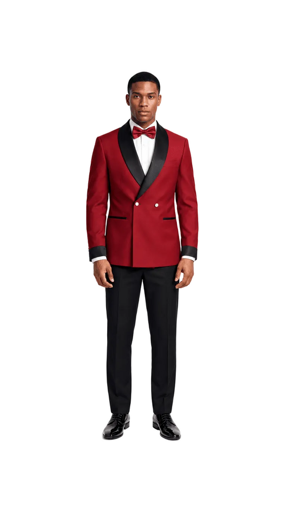 Red Double Breasted Shawl Lapel Tuxedo – Wedding & Prom