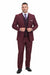  Burgundy Vintage Style Wool Suit – Two Button Jacket with Double Breasted Vest