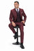  Burgundy Vintage Style Wool Suit – Two Button Jacket with Double Breasted Vest