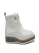 White leather boots with black sole