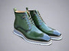 Burnished Calfskin Lace-Up Boot Carrucci