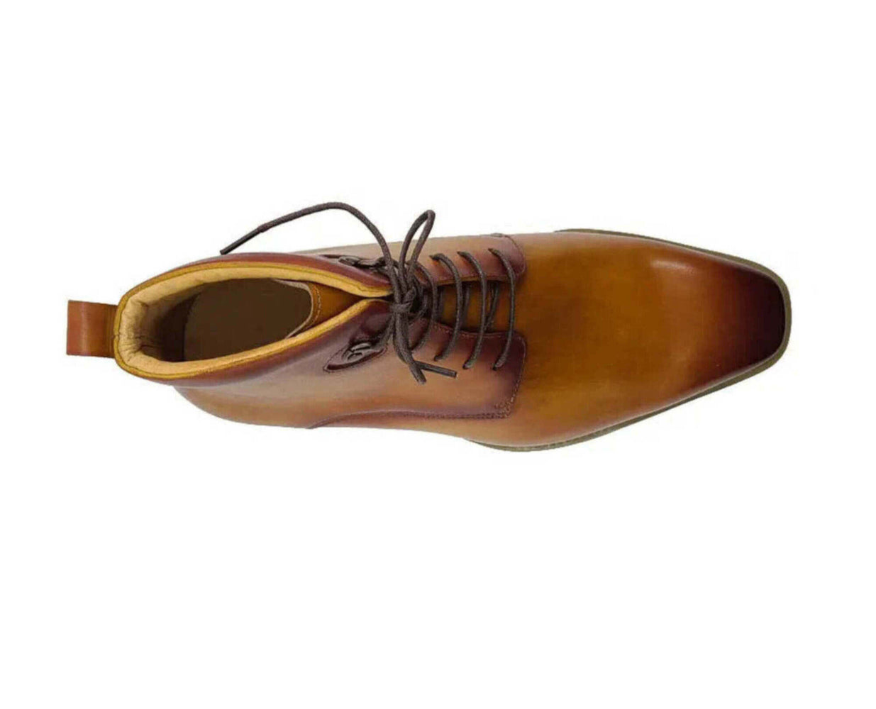 Single brown dress shoe with lace