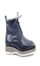 Navy blue leather boots