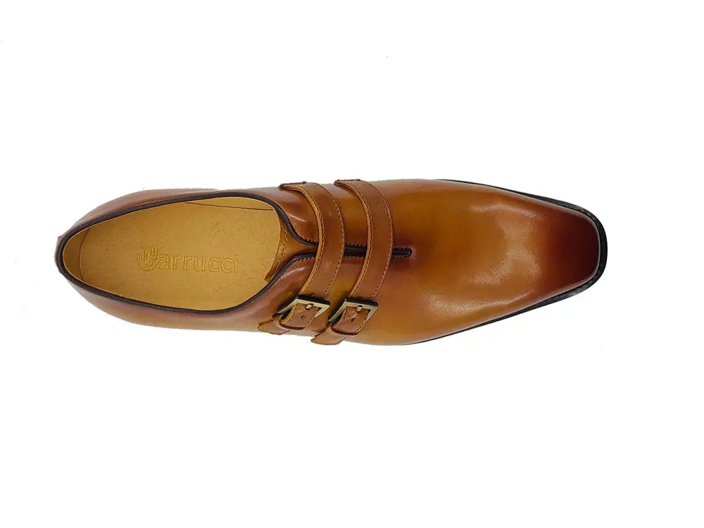 Carrucci Burnished Double Monk Whole Cut Shoe