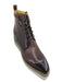 Burgundy leather boots with tan lining