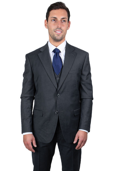 Men's Charcoal Suit Three Piece Set by Stacy Adams - Wedding - Prom
