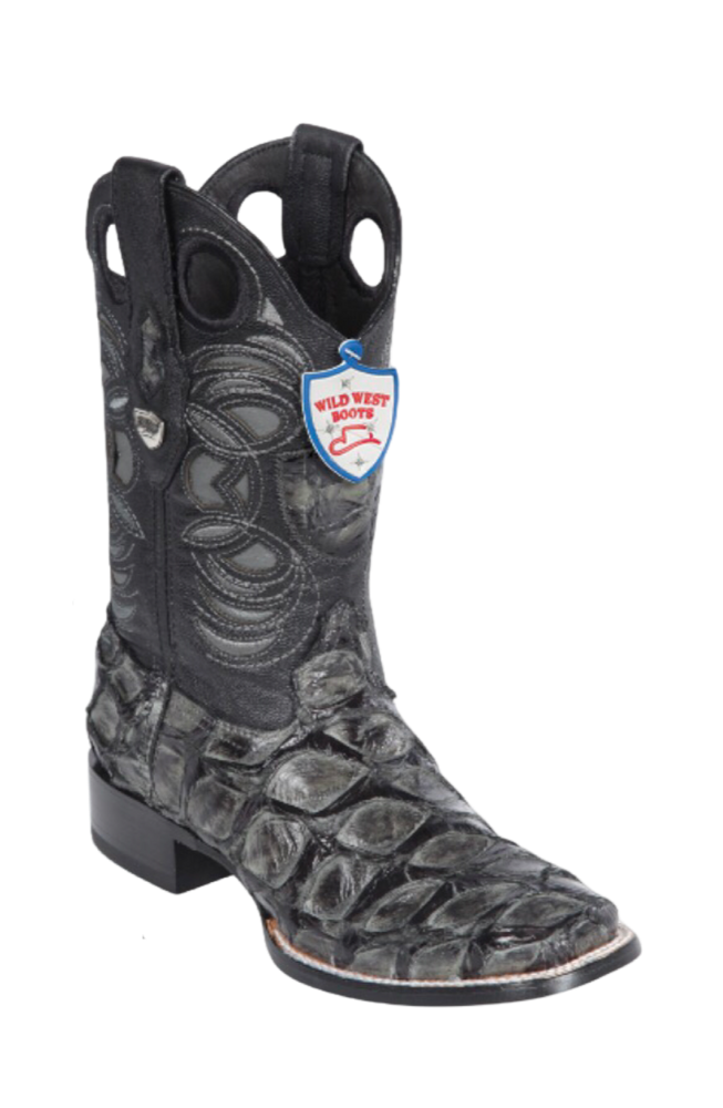 Bota de Pirarucu Original Horma Punta Cuadrada Wild West