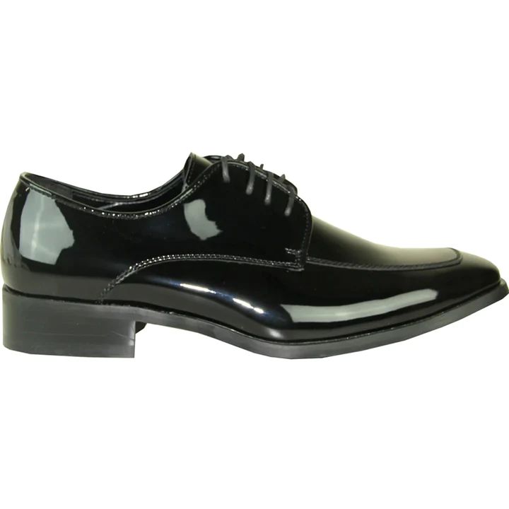 CHEAP DISCOUNTED PRICED - MENS CLASSIC MOC TOE SHINY PATENT PROM 2025 SHOE IN BLACK