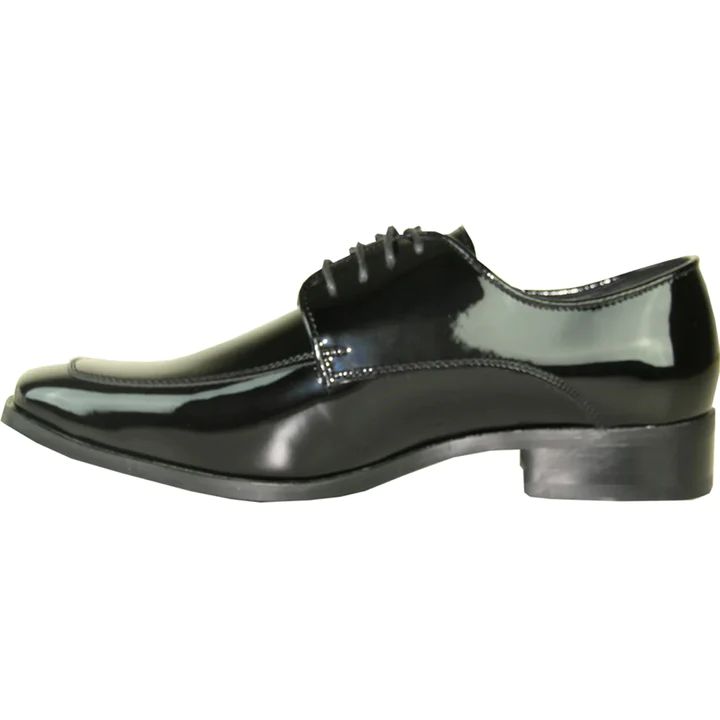 CHEAP DISCOUNTED PRICED - MENS CLASSIC MOC TOE SHINY PATENT PROM 2025 SHOE IN BLACK