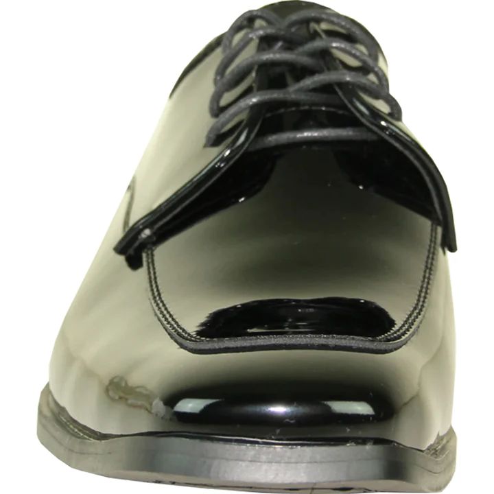 CHEAP DISCOUNTED PRICED - MENS CLASSIC MOC TOE SHINY PATENT PROM 2025 SHOE IN BLACK