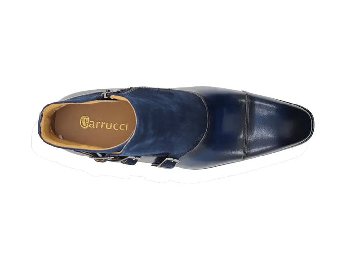 Carrucci Calf & Suede Three Buckles Monk Chukka Boot
