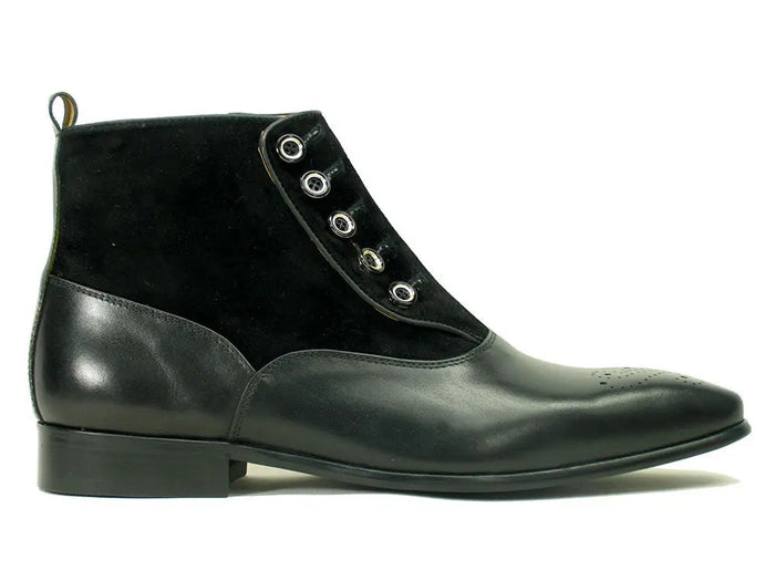 Carrucci Calfskin Button Up Slip-On Boot