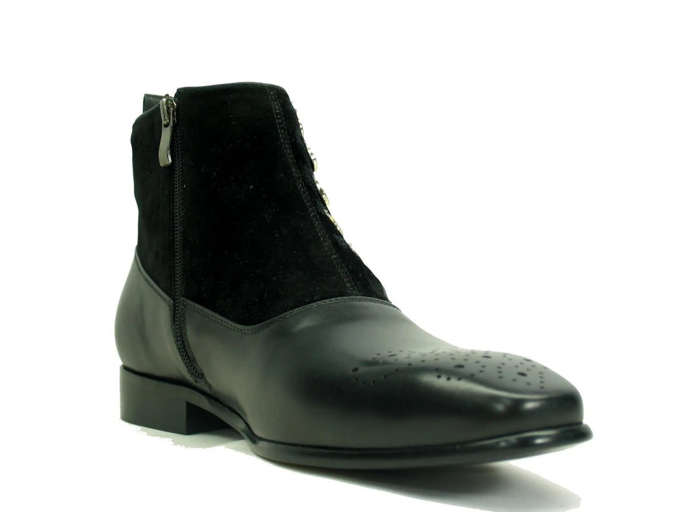 Carrucci Calfskin Button Up Slip-On Boot